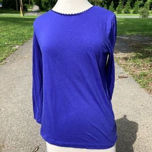 ***4/$20 BASIC EDITIONS LONG SLEEVE PURPLE TOP SHIRT MEDIUM